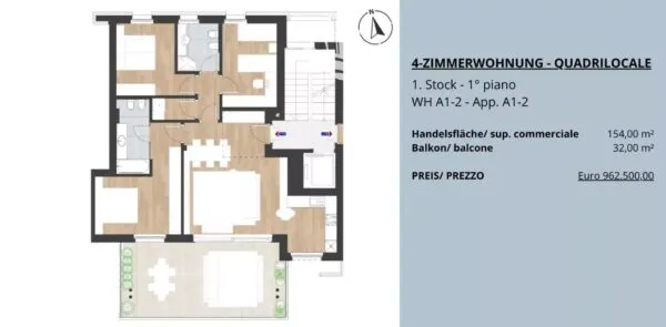 Appartamento via San Quirino, Bolzano