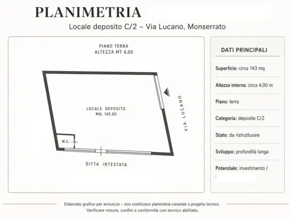 Magazzino via Lucano 4, Monserrato