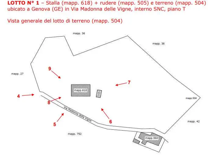 Immagine per Terreno agricolo in asta a Genova via Madonna Delle Vigne