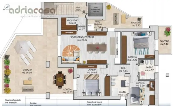 Appartamento viale Assisi, Riccione