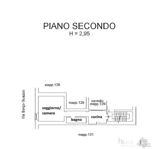 Monolocale via Borgo Guazzo 40, Centro Storico, Parma