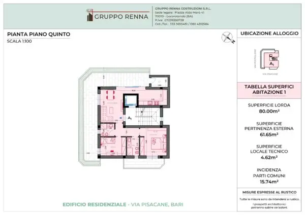 Trilocale via Carlo Pisacane, Bari