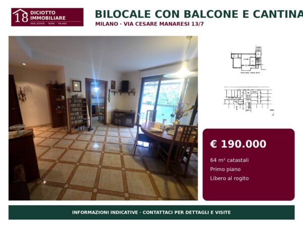 Appartamento via V Cesare Manaresi 10/6, Milano